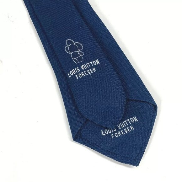 LOUIS VUITTON M77007 Cravat Vivienne Accessories Necktie silk Navy - Picture 7 of 10